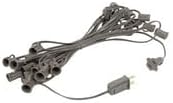 Novelty Lights 25 Foot C7 Outdoor String Light Christmas Stringer - Patio String Lights - Candelabra Base (C7/E12) - 12" Spacing - Brown Wire