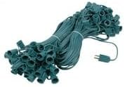 Novelty Lights 200 Foot C9 Outdoor String Light Christmas Stringer - Patio String Lights - Intermediate Base (C9/E17) - 24" Spacing - Green Wire