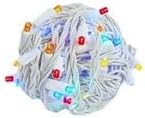 Novelty Lights 25ft Christmas String Lights, 50 Multicolor LED Bulbs on White Wire, 6" Spacing, Connectable Indoor Outdoor Commercial Grade Lighting for Holidays Patio Weddings