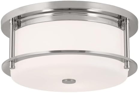 Kichler Brit 52597PN Flush Mount 4-Light 18˝ with Satin Etched Cased Opal Glass in Polished Nickel