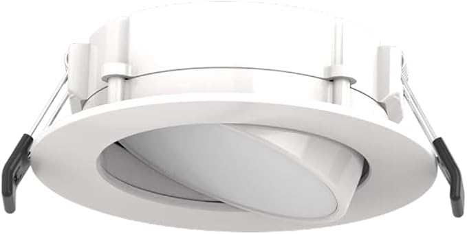 RAB Lighting WFRL-Field-Adjustable Edge-Lit LED Downlight-Canless Wafer Design-Black/White Trim-5CCT Selectable 2700K-5000K-90 CRI-Wet Rated/Dimmable for Modern Ceilings (WFRLA4R89FA120WS, 1)