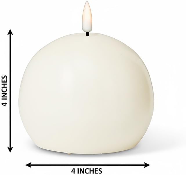 Abbott Collection Wax LED Flameless Ball Candle - Sand (4" D)