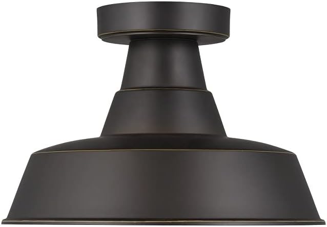 Generation Lighting 1-Light Barn Light Outdoor Ceiling Lamp Antique Bronze 7837401-71, Flush Mount Ceiling Light Fixture for Home Decor, Farmhouse Outdoor Light Fixture Can Use LED Light Bulbs