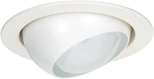 Generation Lighting 1166AT-15 4 Inch Eyeball Trim Recessed Fixture, White Finish, 5, 1-Light, cETL Listed, Safety Rated for Wet Locations - Recessed Light, Aluminum Construction