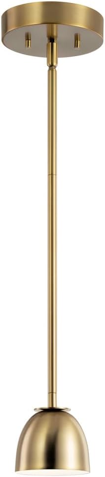 Kichler Baland 4 Inch 1 Light Mini Pendant in Brushed Natural Brass