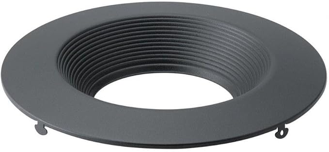Kichler Direct-to-Ceiling Recessed Decorative Trim in Round Textured Black, for use with 6" Round Recessed Fixtures, 1 Count, (7.5" W x 1.25" H), DLTRC06RBKT