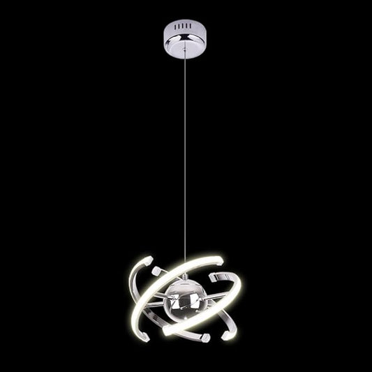 Modern Pendant Lights Kitchen Island,Silver Hanging Light Lamp,Pendant Light Fixtures for Dining Room Ceiling,Kitchen,Foyer,Living Room,Bedroom,Entryway,Over Table,Adjustable Shape,26W,Acrylic