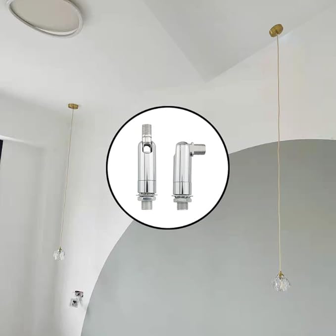 2PCS Silver Sloped Ceiling Adapters for Pendant Light, Chandelier & Track Suspension