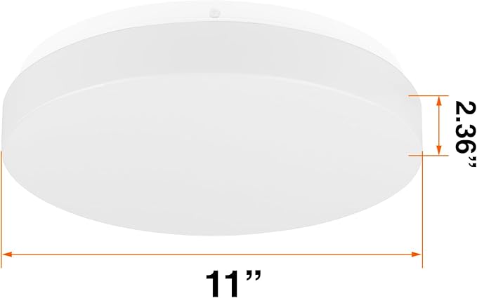 Sylvania 11" Frameless Round LED Ceiling Light, 24W, 5 Color Temperature Selectable (2700/3000 / 3500/4000 / 5000K), Dimmable, 1800 LMS, with Mounting Accessories - 1 Pack (67083)