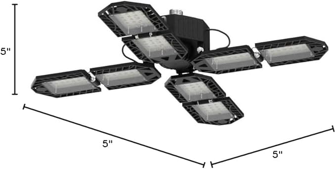 Aoretic LED Garage Lights Bulb 8 Panels 2 Pack -200W, 20000LM 6500K Led Shop Light with 8 Deformable Panels, Basement Barn Light Garage Ceiling Lights