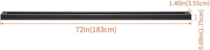 mirrea Black H Type 6-feet Track for Ceiling Track Lighting Pack of 4
