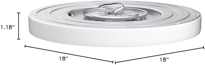 hykolity 18 Inch LED Round Flat Panel Light, White, 32W, 3200lm, 3000K/4000K/5000K CCT Selectable, 120°Beam Angle, Dimmable Edge-Lit Flush Mount Ceiling Light Fixture - ETL Listed