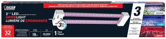 Feit Electric Grow Light 19W 2ft LED for Indoor Plants and Gardens, Full Spectrum Dual Hanging Bulb Grow Light, Hydroponic, GLP24ADJS/19W/LED