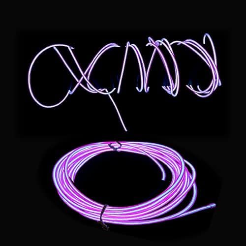 3m Purple neon Wire Flash Electroluminescence, Cutting El Wire,Used for DIY Design, Various Holiday Party Decoration. (Purple, 3m)