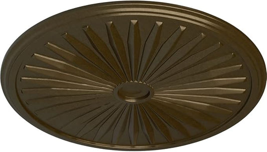 33 1/8"OD x 3 1/2"ID x 1 3/8"P Leandros Ceiling Medallion (Fits Canopies up to 5"), Hand-Painted Brass