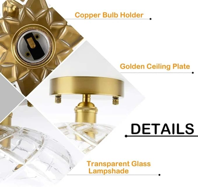 Bubble Ball Semi Flush Mount Ceiling Light Fixture, 24" Bubble Chandelier, Modern Hand Blown Glass Chandelier for Bedroom, Living Room, Dining Room (XD01)
