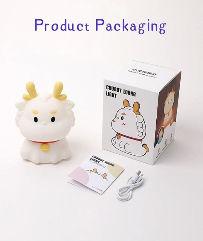 Little Dragon Kids Night Light, Cute Animal Soft Silicone LED Color Changing Lamp,Rechargeable Nursery Bedside Bedroom Table Decor, Best Birthday Christmas Gift for Kid Girl Boy