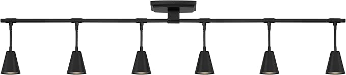 Modern LED 6-Light Track Lighting, Matte Black, 44 Inch, 6 GU10 LED Bulb Included, Directional Lighting, Kitchen Lighting Fixtures Ceiling, Spotlight Fixtures, Wall Lights for Living Room
