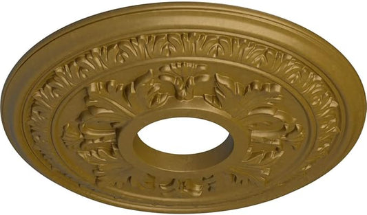 Ekena Millwork CM15BAGLS 15-3/8" x 4-1/4" x 1-1/2" Baltimore Ceiling Medallion, Gold