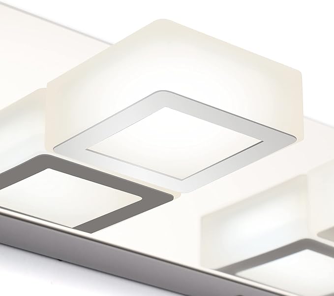 Ralbay Chrome Vanity Lights for Bathroom Adjustable Acrylic Chrome Modern LED Bathroom Vanity Lights Over Mirror (Natural White Light)