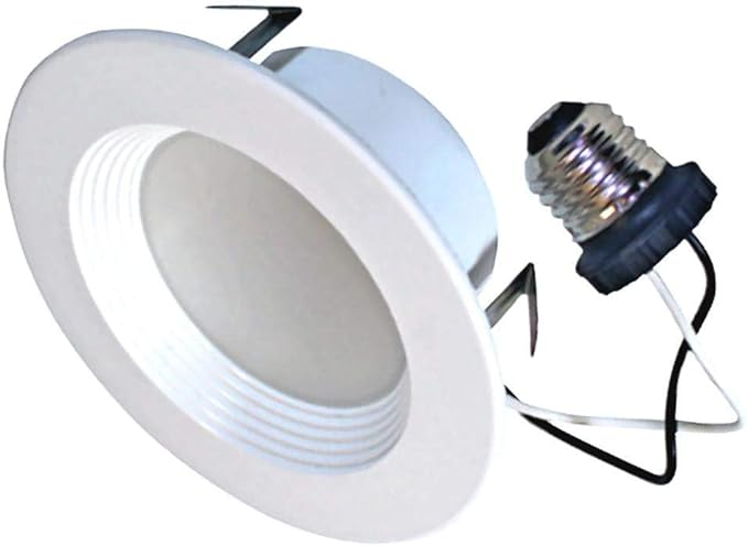 LEDVANCE Sylvania 4" Recessed LED Downlight Kit, Efficient 7.5W, Medium E26 Base, 600 Lumens, 3000K, 80 CRI, White - 1 Pack (40617)