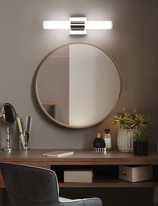 Bathroom Vanity Light Fixture, 16" Inches 8W 6000K Chrome LED Mirror Lights for Bathroom Wall Sconces Bar Lighting
