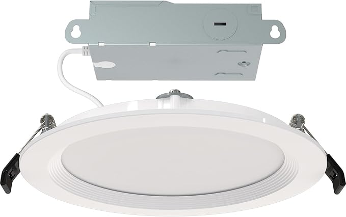 RAB Lighting WFRL-Field-Adjustable Edge-Lit LED Downlight-Canless Wafer Design-Black/White Trim-5CCT Selectable 2700K-5000K-90 CRI-Wet Rated/Dimmable for Modern Ceilings (WFR34-6B/BP - 12 Pack)