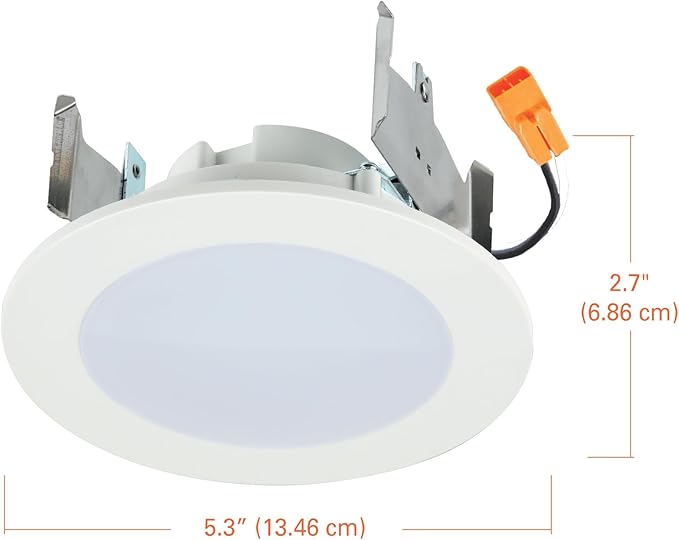 HALO HLBT 6 Pack 4 in LED Recessed Lights Slim Trim Retrofit Selectable Color Temperature 2700K, 3000K, 3500K, 4000K, 5000K Dimmable Indoor Outdoor Wet Location HLBT407FS5-6pk