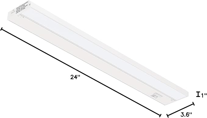 Getinlight 24-inch 3 Color Levels LED Under Cabinet Lighting, Hardwired or Plugged-in, Selectable White 2700K/3000K/4000K, Dimmable, White Finished, IN-0210-3