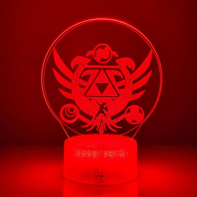 3D Night Light, 16 Color Changing Cartoon USB Desk Lamp, Crest of Hyrule Illusion Lighting with Remote Control for Home Decor Gift for Kids. (4)