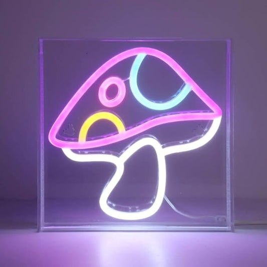 Light Up Your World! Wireless Express Neon Art Signs (5 Unique Styles) - Desktop & Wall Décor. Perfect for Bedrooms, Dorm Rooms, Office (Mushroom)
