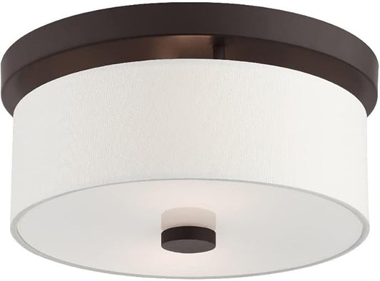 Livex Lighting 50862-91 Meridian 2-Light Ceiling Mount, Brushed Nickel