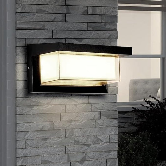 18W Modern LED Wall Light Outdoor 2Pack,3000K Warm White Waterproof Porch Patio Lights Mount Outside Fixtures,Matte Black Aluminium