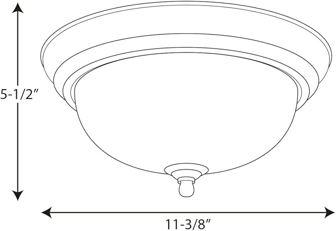 Progress Lighting 1-Light Ceiling Light, Flush Mount Ceiling Light Fixture for Interior Kitchen Lights, Hallway, Bedroom, Living Room, 11-3/8-Inch by 5-1/2-Inch, Antique Bronze, Alabaster Glass Shade