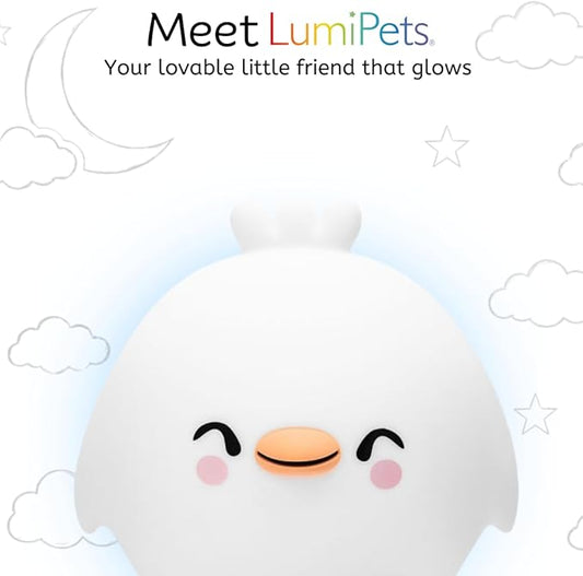 Lumipets Clara the Chick Squishy Silicone Night Light for Kids | Cute Night Light with Remote & Touch Control for Baby & Toddler Bedrooms | Color Changing Portable Animal Nightlight | Soft Mood Lamp