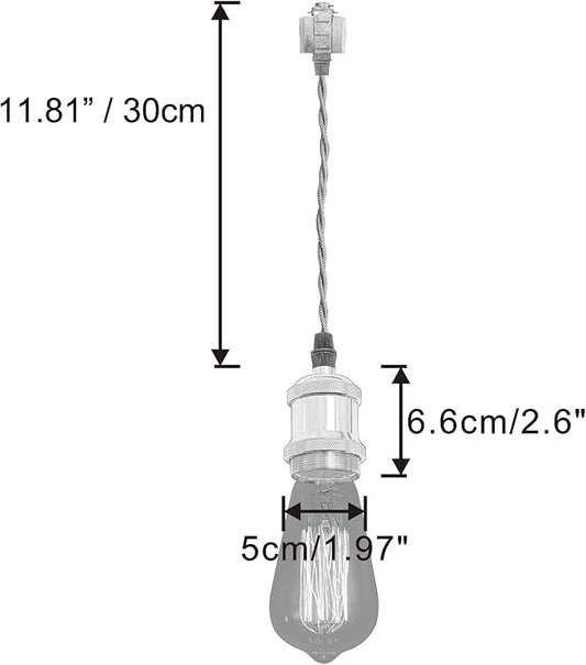 Kiven 3-Light H-Type Wire Track Light Pendants, 11.8 Inch Cord Length Black Weave Rope, Restaurant Chandelier Decorative Pendant Light Industrial Factory Pendant Lamp 3 Pack,Bulb Not Included(Gold)