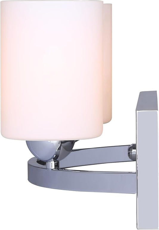 Canarm IVL370A02CH-O Ltd Hampton 2 Light Vanity, Chrome with Flat Opal Glass
