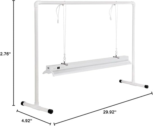 iPower LED Grow Light Stand Natural White Full Spectrum for Indoor Plant Starting Seeds and Propagating Cuttings, Height Adjustable, 2 Feet
