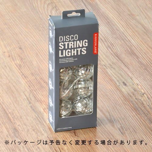 Kikkerland 5ft 10 Hanging LED Disco String Lights Battery Operated Bedroom Living Room, Inside Outside Decor, Home Decor, Party Lights