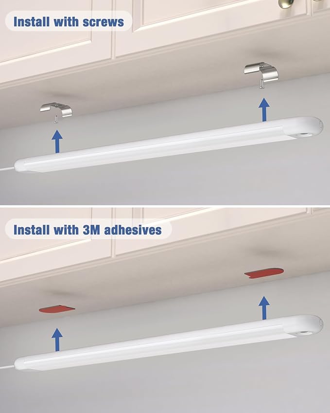 MYPLUS 24" Under Cabinet Lighting, Hand Wave Sensor Under Counter Lights for Kitchen, 600LM Bright LED, 5 Color Temps, Dimmable Under Cabinet Lights Plug in for Desk,Sink,Workbench