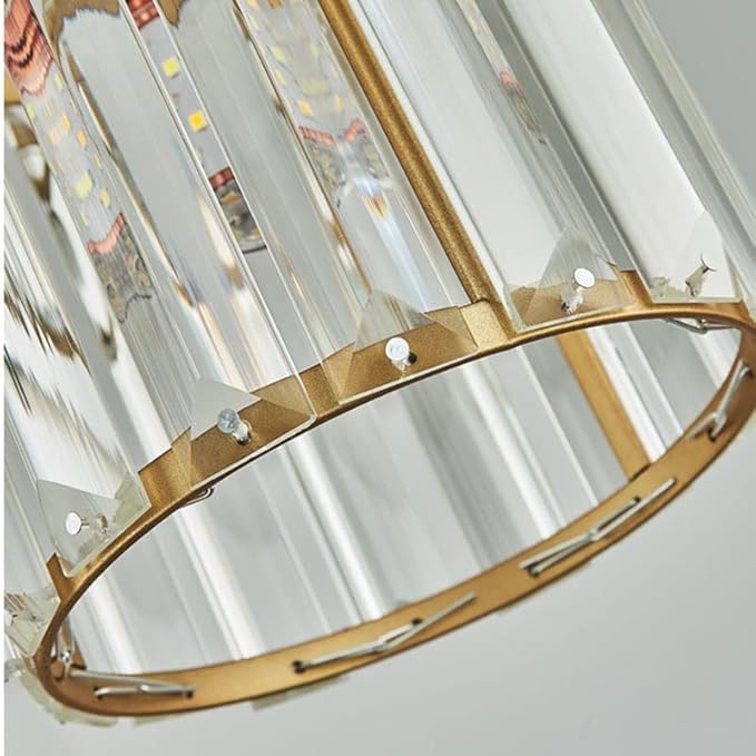 LightInTheBox 3Pcs Crystal Pendant Light Small Gold Pendant Light Modern Adjustable Chandelier Ceiling Light Fixture for Kitchen Island Bedside Cafe Restaurant (3 Color Changing)