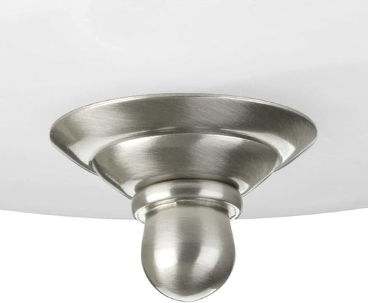 Progress Lighting 2-Light Ceiling Light, Semi-Flush Mount or Hanging Ceiling Light Fixture for Interior Kitchen Lights or Hallway, 13-3/16" by 11-5/16", Antique Bronze, Alabaster Glass Shade