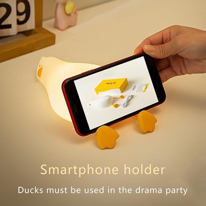 Cute Duck/Chicken/Rabbit/Panda NightLight, LED Squishy Animal Novelty Lamp for Toddler Baby Kids, Nursery Touch Kawaii Room/House Decor Bedside Touch Lamp for Breastfeeding