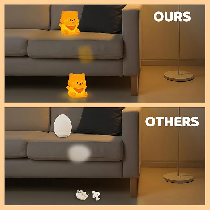 Red Panda Night Light, Squishy Silicone Lamp for Kids - Tap Control 2 Brightness, 50H Battery & Auto Timer, Cute Mothers Day Gifts for Boys Girls, Bedside Nursery Desk Decor