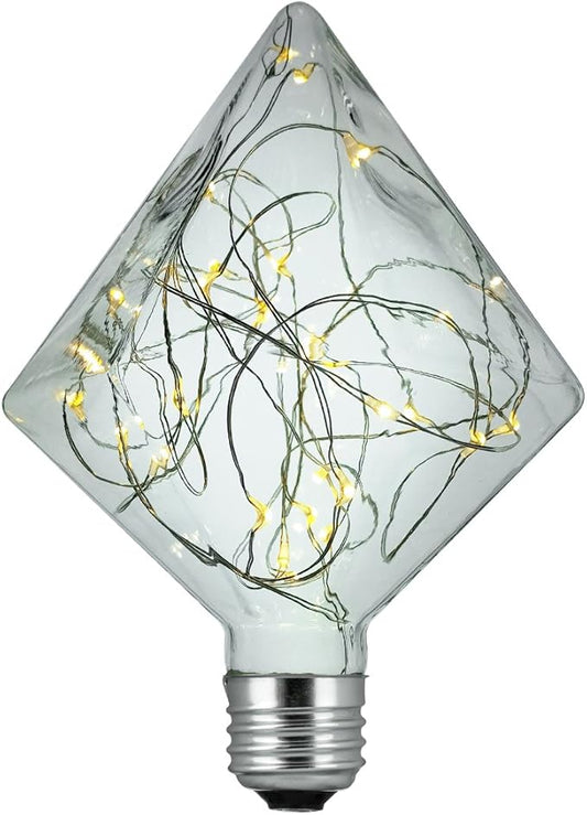 Sunlite 41058-SU LED Decorative String Light Bulb Diamond Shaped Lightbulb, 3 Pack, Warm White