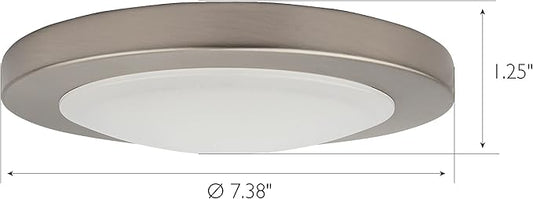 Design House Paxton Integrated LED Ceiling Disk Light, Flush Mount, Dimmable, Brushed Nickel, for Kitchen, Bathroom, Bedroom, Hallway – Design House, 588152