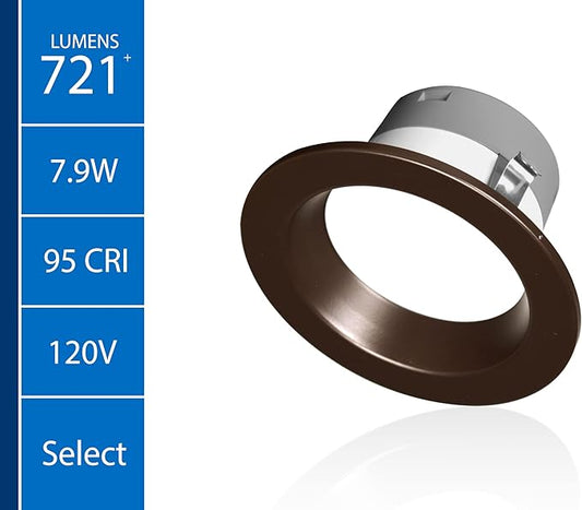 DLR4(v6) 4-inch Oil-Rubbed Bronze Selectable Recessed LED Downlight (DLR4607120SOB)