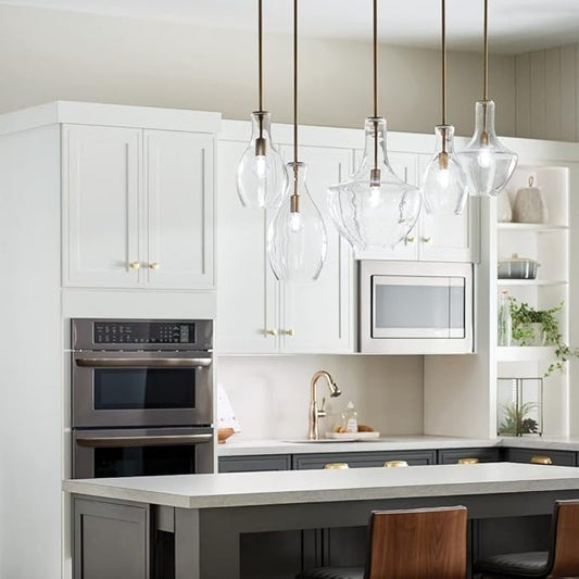 Kichler Everly 13.75" 1 Light Hour Glass Pendant Clear Glass Olde Bronze®
