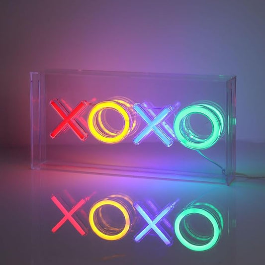 Light Up Your World! Wireless Express Neon Art Signs (5 Unique Styles) - Desktop & Wall Décor. Perfect for Bedrooms, Dorm Rooms, Office (XOXO)