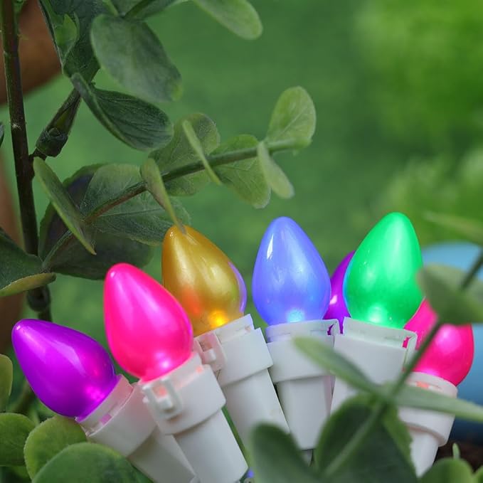 Easter Lights String,Easter Decorations, 2PACK 50Count 13Feet Multi Color Pastel Christmas Lights with White Wire Plug in End to End Connectable for Indoor Outdoor Party Yard Garden Patio Home
